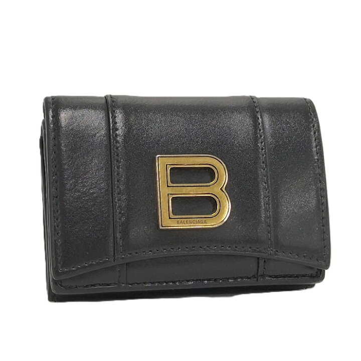 楽天市場】【中古】BALENCIAGA アワーグラス 三つ折り財布 レザー  