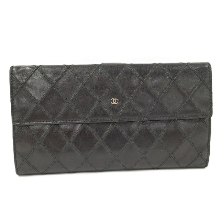 楽天市場】【中古】CHANEL 二つ折り長財布 ビコローレ ブラック  