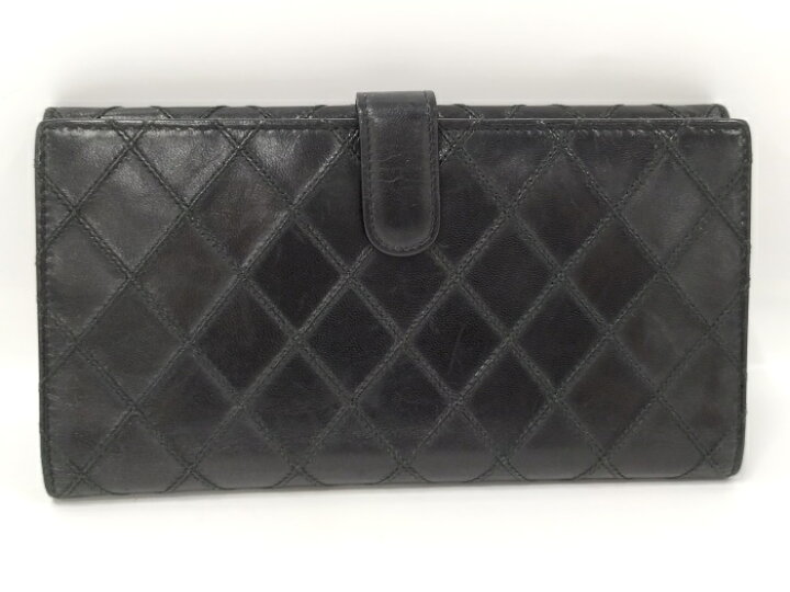 楽天市場】【中古】CHANEL 二つ折り長財布 ビコローレ ブラック  