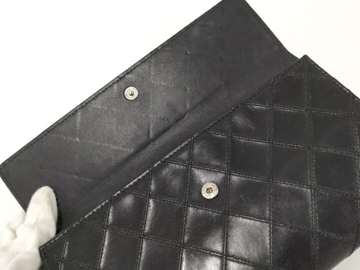 楽天市場】【中古】CHANEL 二つ折り長財布 ビコローレ ブラック  