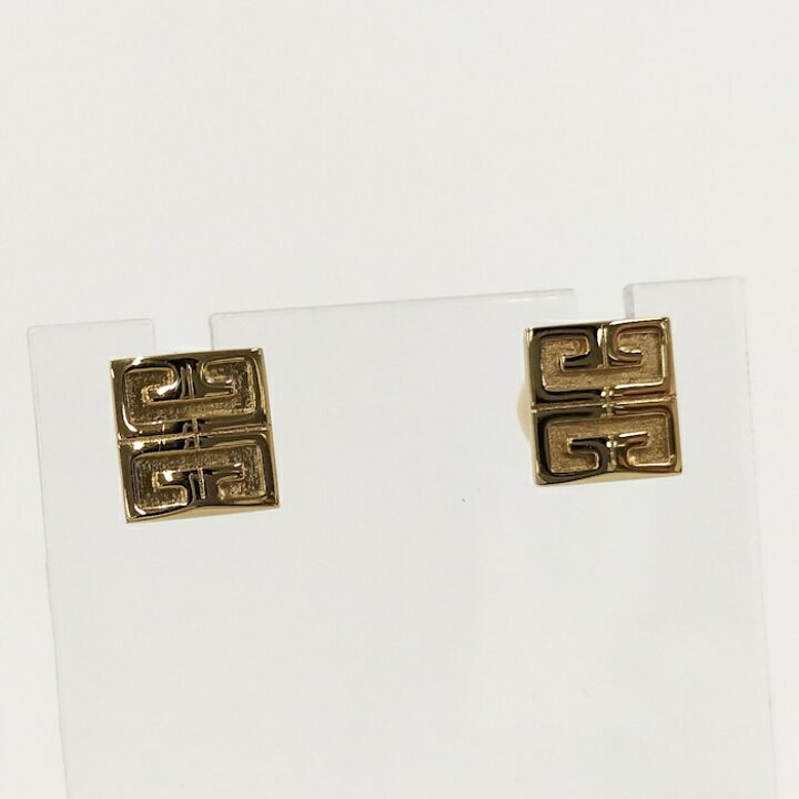 楽天市場】【中古】GIVENCHY ジバンシー ロゴ ピアス ゴールド メッキ 