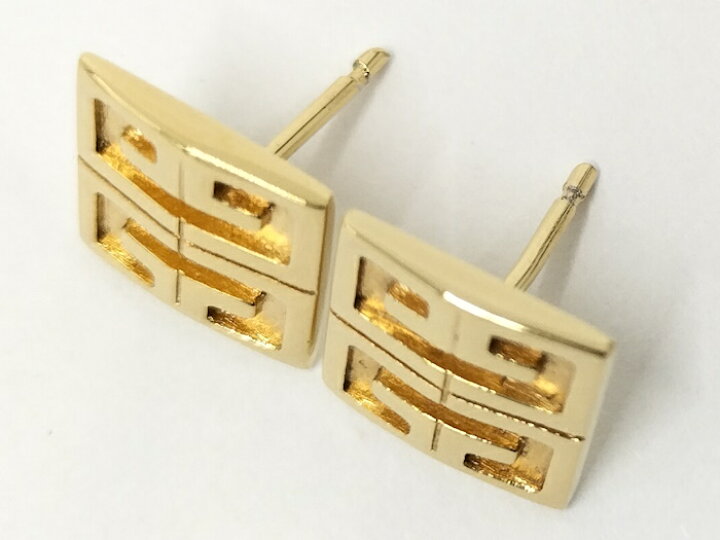 楽天市場】【中古】GIVENCHY ジバンシー ロゴ ピアス ゴールド メッキ 