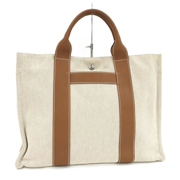 楽天市場】【中古】HERMES トートバッグ サックアーネMM キャンバス 
