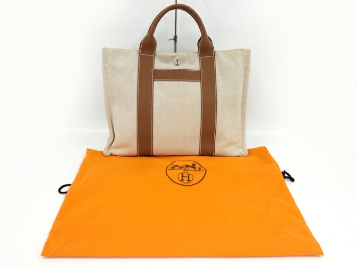 楽天市場】【中古】HERMES トートバッグ サックアーネMM キャンバス 