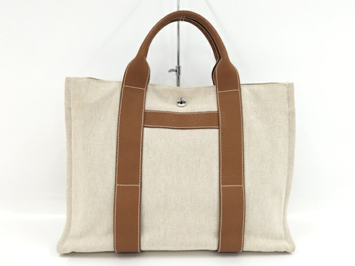 楽天市場】【中古】HERMES トートバッグ サックアーネMM キャンバス 