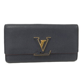 【中古】LOUIS VUITTON 二つ折り長財布 ポルトフォイユカプシーヌ レザー マリーヌルージュ M63739