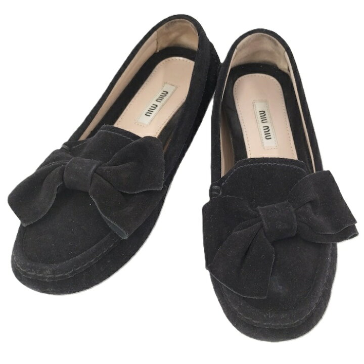 楽天市場】【中古】MIU MIU フラットシューズ リボン スエード 表記 
