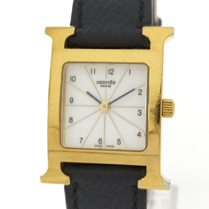 楽天市場】【中古】HERMES Hウォッチ クォーツ ゴールド SS レザー HH1  