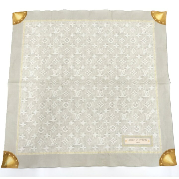 楽天市場】【中古】LOUIS VUITTON スカーフ コットン100％ グレー  