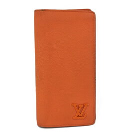 【中古】LOUIS VUITTON ポルトフォイユ ブラザ 二つ折り長財布 アエログラム レザー オレンジ M81153