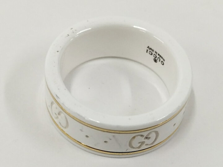 楽天市場】【中古】GUCCI アイコンリング セラミック 750YG K18YG 
