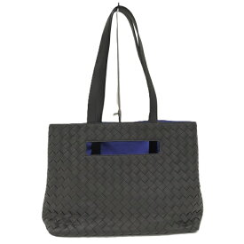 【中古】BOTTEGA VENETA トートバッグ イントレチャート レザー ブラック