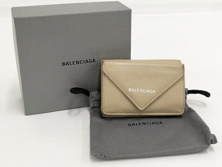 楽天市場】【中古】BALENCIAGA 三つ折り財布 ペーパーミニウォレット 