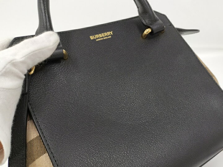 楽天市場】【中古】BURBERRY 2WAYハンドバッグ ミニ バンウェル レザー 
