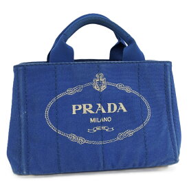 【中古】PRADA ハンドバッグ ミニ カナパ キャンバス ブルー BN2439