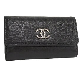 【中古】CHANEL セブルガ ココマーク 6連キーケース キャビアスキン ブラック