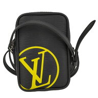【中古】LOUIS VUITTON ダヌーブPM LVサークル ショルダーバッグ エピ レザー ノワール M55120