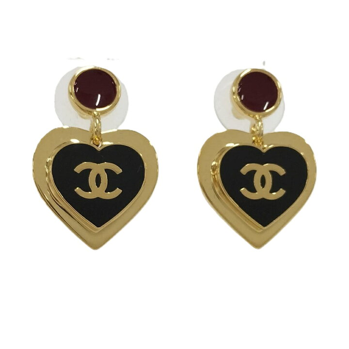 楽天市場】【中古】CHANEL ピアス ハート ココマーク メッキ ゴールド 