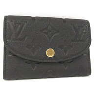 【中古】LOUIS VUITTON ポルトモネ・ロザリ 二つ折り財布 モノグラムアンプラント ブラック M81455 RFID