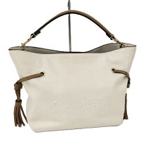 コーチ COACH ショルダーバッグ ホワイト ブラウン 白レザー 茶色 