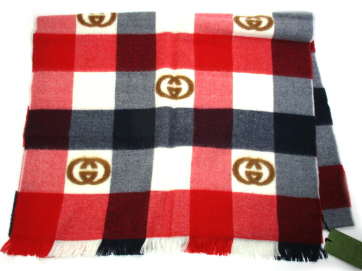 楽天市場】【中古】GUCCI インターロッキングG ウール スカーフ 