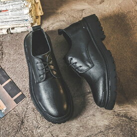 レザーマーチンシューズ 紳士靴 革靴 通勤靴 メンズ ビジネスシューズ ウォーキングシューズ ジュニア 歩きやすい 超軽量 シンプル レザーロートップラージサイズビジネスシューズ 大きいサイズ サラリーマン 送料無料