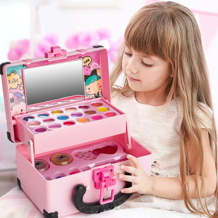 楽天市場 子供メイクボックス キッズメイクアップ お化粧品おもちゃ 女の子コスメセット 姫系お化粧セット コスメおもちゃ おままごと なりきり ドレッサーおもちゃ ごっこ遊び 安全 洗える クリスマス プレゼント お誕生日 ギフト ブラック トレンド