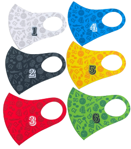 【洗濯可】総柄マスクカバー| 繰り返し使用可能 軽い フィット ターンマーク 大時計 プロペラ グレード  ホワイト ブラック レッド ブルー イエロー グリーン 白 黒