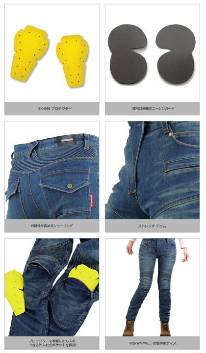 楽天市場】コミネ PK-718 スーパーフィットケブラーデニムジーンズ KOMINE 07-718 Super Fit Kevlar Denim Jeans : バイク用品の車楽