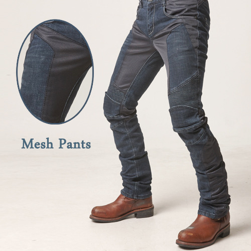 店内全品2倍ポイント 選択 クーポン配布中 お買い物マラソン期間限定 uglyBROS MOTO PANTS JUKE バーゲンセール メッシュデニム ジューク アグリブロス mesh BLUE モトパンツ jeans