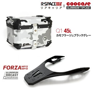 COOCASE・R-SPACEキャリアセット Q1 カモフラージュブラックグレー (CCX450CBG) RZN-039 ホンダ フォルツァ MF13 MF15 MF17 用 アルミダイキャスト リアキャリア