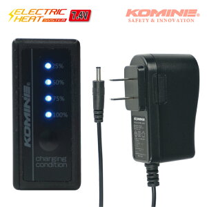 コミネ EK-210 7.4Vバッテリー (1個) & 充電器セット KOMINE 08-210 バイク 秋冬