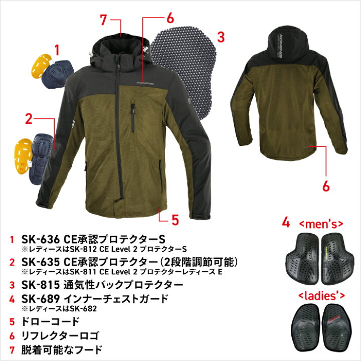 楽天市場】コミネ メッシュジャケット JK-1143 プロテクトメッシュパー 