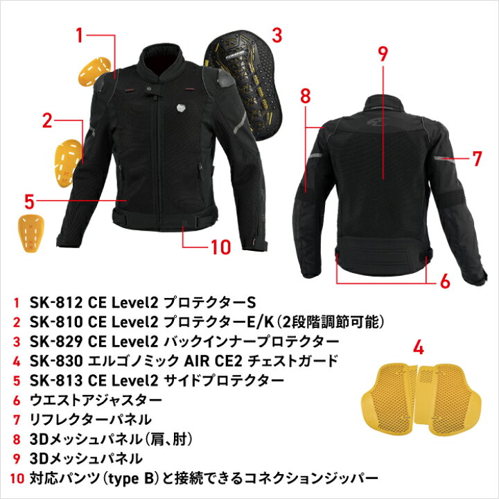 楽天市場】コミネ メッシュジャケット JK-164 シュプリームプロテクト 