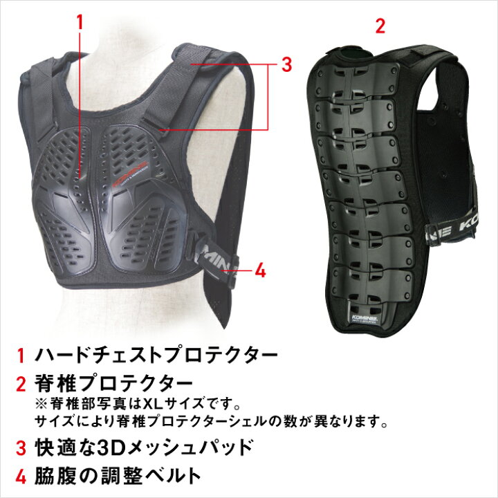 楽天市場】コミネ プロテクター SK-688 女性用サイズ スプリームボディ 