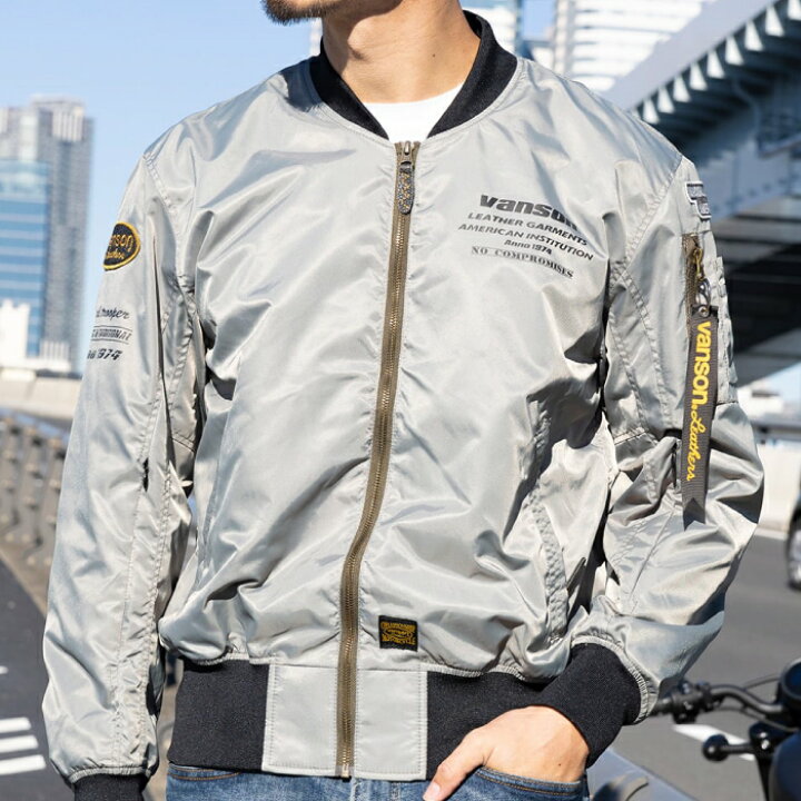 楽天市場】バンソン SVS2403S ナイロンMA-1ジャケット VANSON バイク  