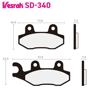 �x�X�� SD-340 ���W���u���[�L�p�b�h �o�C�N �J���T�L KLX125 KLX140 KLX140L KLX230 KLX250 KLX300SM KL650 ���}�n XTZ125E TT-R230 YFZ45YSS YFM700RSB