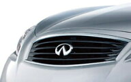 【V36系日産 スカイライン クーペ】INFINITIマーク付き ミッドナイトブラック フロントグリル 海外仕様純…