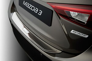 【BM/BY系マツダ アクセラ セダン】「MaZDa3」ロゴ入り リアバンパーステッププレート 海外仕様純正アクセサリー