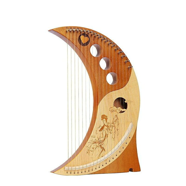 楽天市場】ハープ弦楽器、Lyre Harp 19弦、リラの金属弦、木製竪琴 