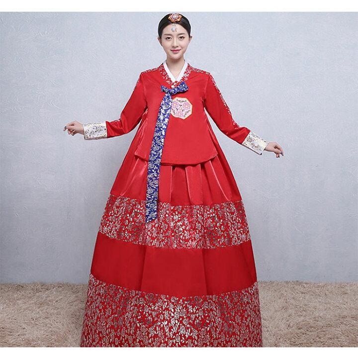 楽天市場】韓国民族衣装 チマチョゴリ 韓服 刺繍 裾花柄プリント 