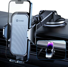 スマホホルダー 車載ホルダー 2in1 ゲル吸盤 送風口兼用 全車種対応 片手操作 車 携帯ホルダー 手帳型ケース対応 360度回転 伸縮アーム iPhone SE 14 13 12 Plus Pro Max Mini Xperia AQUOS 4-7インチ全機種対応