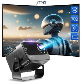 Android TV 搭載 プロジェクター 天井投影　電動フォーカス 台形補正 700ANSI WIFI6 Bluetooth 家庭用リアル1080P 4K対応 ハイエンド GPU クアッドコアCPU 内蔵HiFiスピーカー ニンテンドー スイッチ jmei スマホケース 屋外 キャンプ 誕生日 母の日 父の日