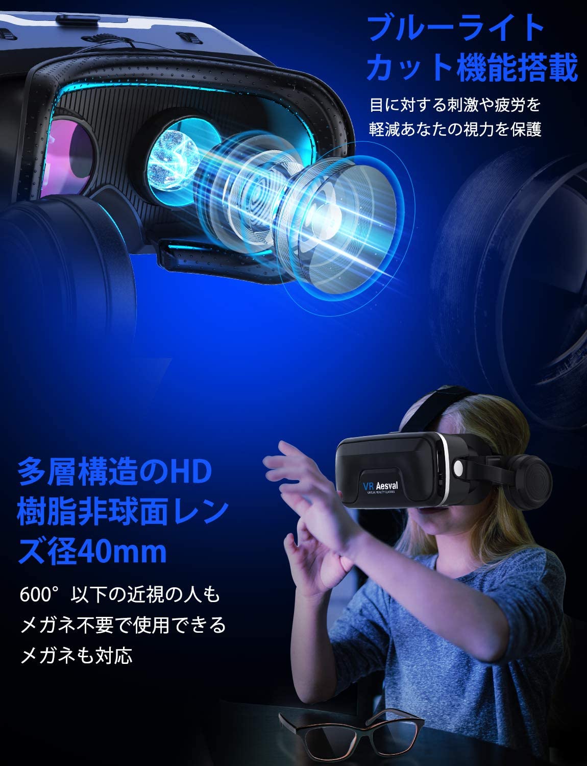 VR ゴーグル スマホ vrゴーグル ヘッドセット 3Dメガネ iPhone