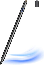 スタイラスペン Kenkor タッチペン タブレット用すたいらすぺん 1.45mm 極細ペン先 iPad ペン スマホ たっちぺん iPad/タブレット/iPhone/Samsung/Lenovo/Android/iOS に対応 2 つのキャップ付き (黒)