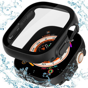 Apple Watch Ultra �R���p�`�u�� Apple Watch �P�[�X �h�� 49mm AppleWatch Ultra �p �����K���X �t�B���� �A�b�v���E�H�b�` �J�o�[ �E���g�� �Ή� �ی�J�o�[ 2������ �u���b�N
