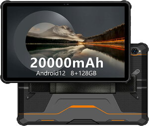 Android12 タブレット20000mAh大電池タブレット10.1インチ Android 12 OUKITEL RT2 タブレットアンドロイド防水防塵耐衝撃 8コア 8GB+128GB(1TBまで拡張可能)16MP+16MPカメラ 1200*1920解像度 33W急速充電 デュア