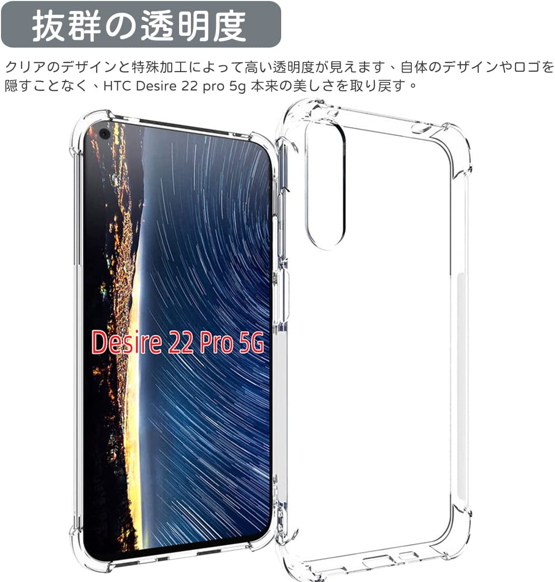 倉 HTC Desire 22 Pro 5G ケース 透明 クリア シリコン - jitusolusi.com