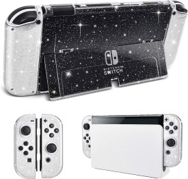 nintendo switch有機ELモデル対応 ニンテンドースイッチ有機el カバー 有機elモデルケース 分離式カバー 超軽量 耐衝撃 傷つけ防止 全面保護 取り外し簡単 キラキラ