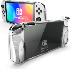 nintendo switch有機ELモデル対応 ニンテンドースイッチ有機el カバー2021用ケース 有機ELモデル 保護カバー TPUグリップ付き 全面保護 傷防止 指紋防止 衝撃吸収 コントローラー対応 クリア